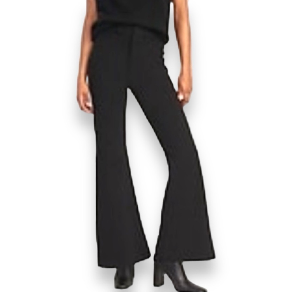 NWOT Old Navy Size 12T Black Jack High Waist Flare Chino Pants Cotton/Spandex